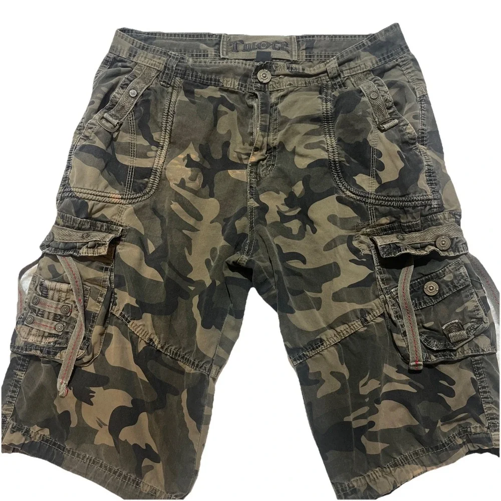 Twice Cargo Shorts Men's 32 Camo Twoce baggy Y2K era multi pocket tactical